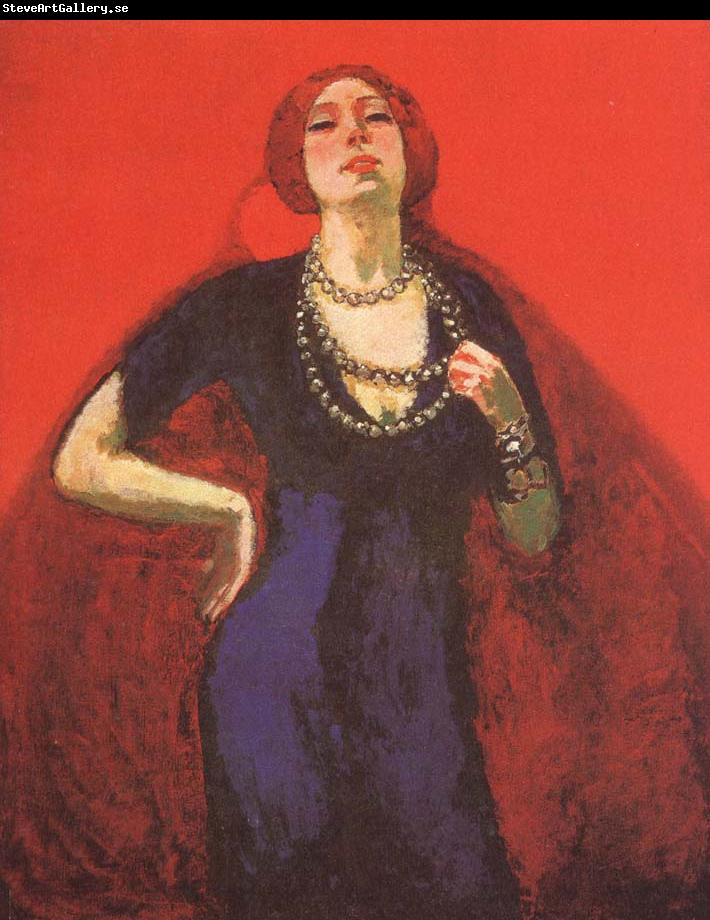 kees van dongen portrait of guus on a red ground